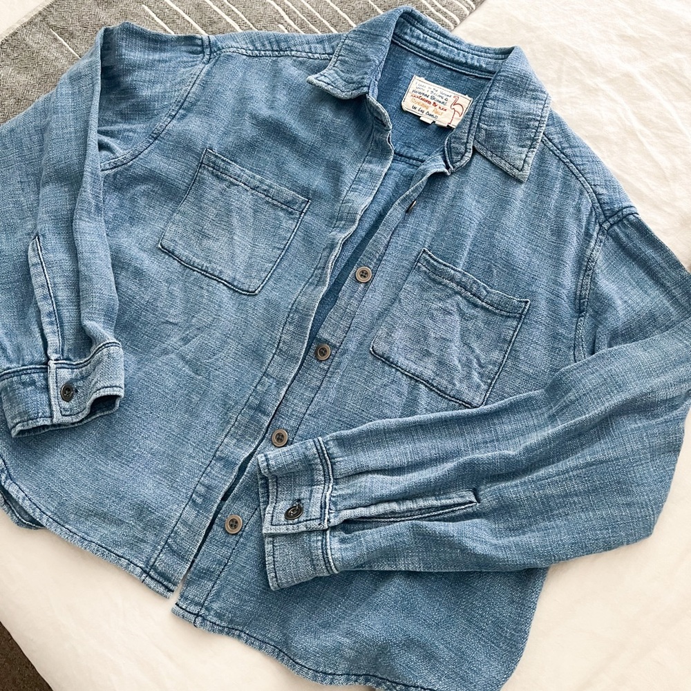 NWOT Sandrine Rose X Free People Denim Shirt size XS